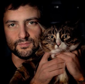 Mike and one of his other cats Special Agent Dale Cooper. Meowza.