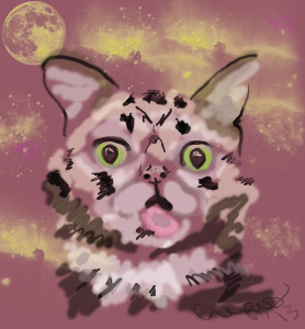 I didn't have a picture of Bub, so I drew one. I call it "Bub Among the Stars"