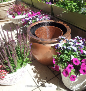 The mostly finished water feature.